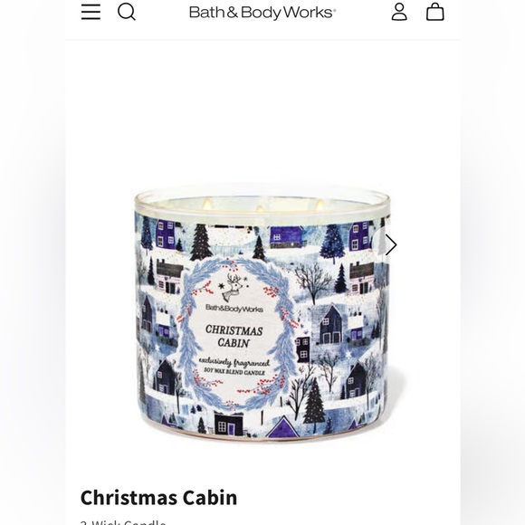 Bath & Body Works Other - Bath & Body Works Christmas Cabin Candle - Blue and White